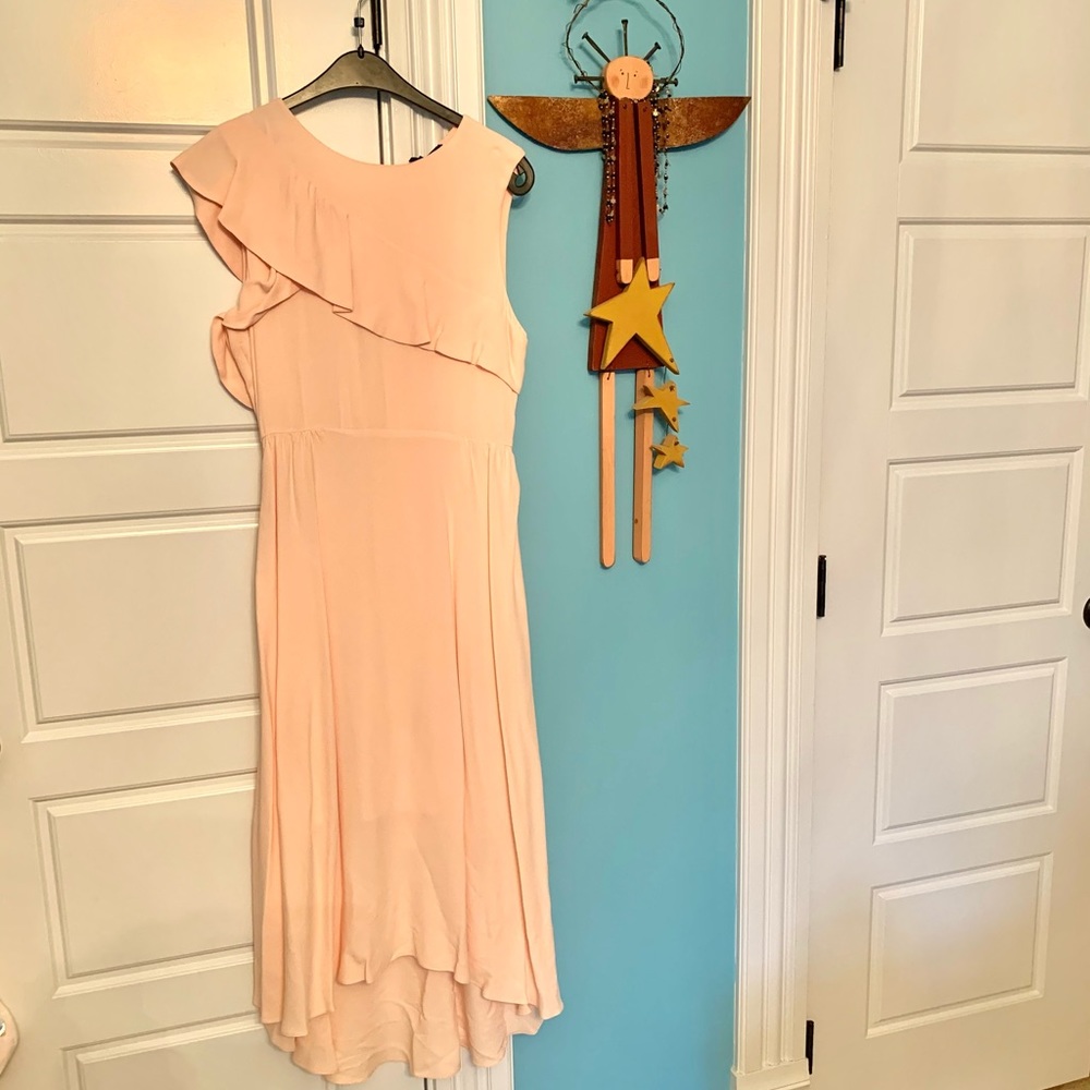 Maje ruffled crepe midi dress